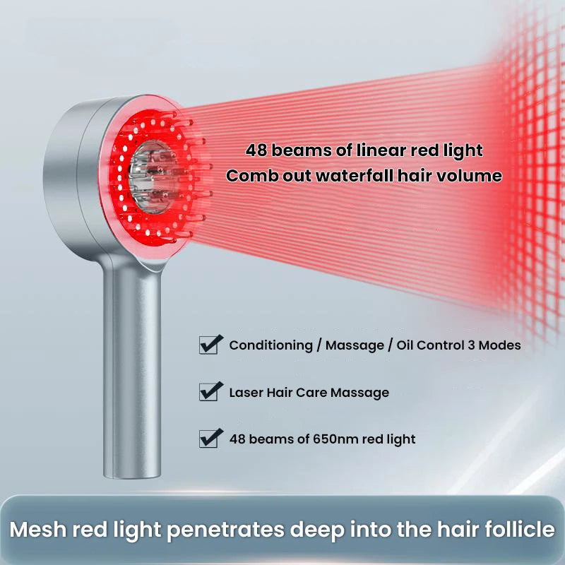 Household Hair Growth Comb Laser Medicine Scalp Care Massage Comb Red Light Blue Head Health Essence Hair Growth Instrument