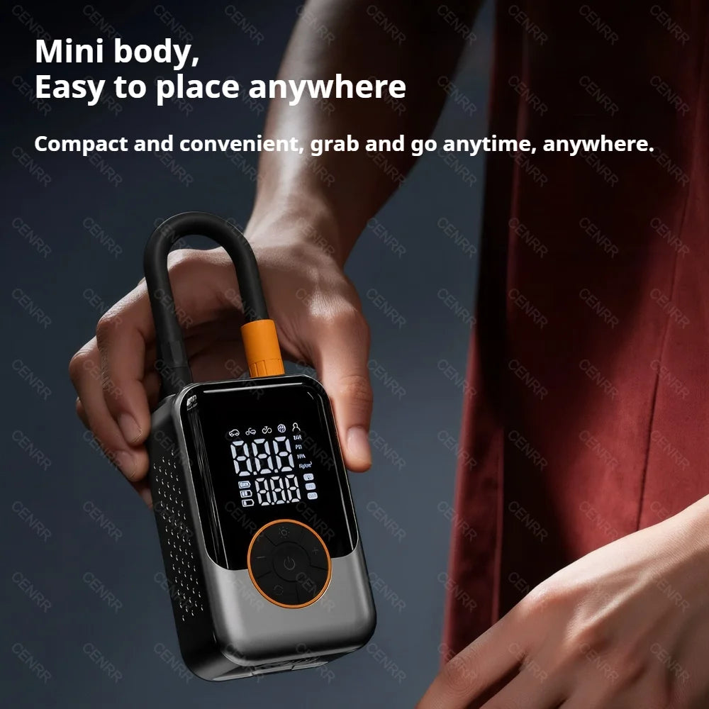Electric Car Air Pump Portable Tire Inflator Wireless Air Injector LCD Display Air Compressor For Car Motorcycle Bike Tyre Ball