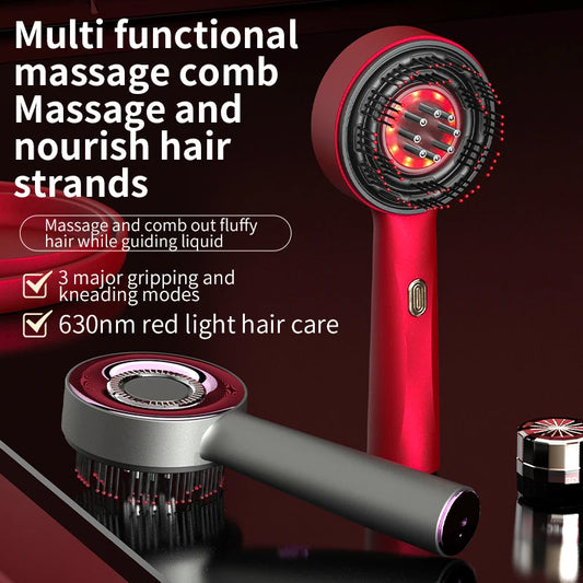Electric Scalp Massage Comb with Red Light Therapy | Hair Growth Anti Hair Loss Massager & Oil Applicator