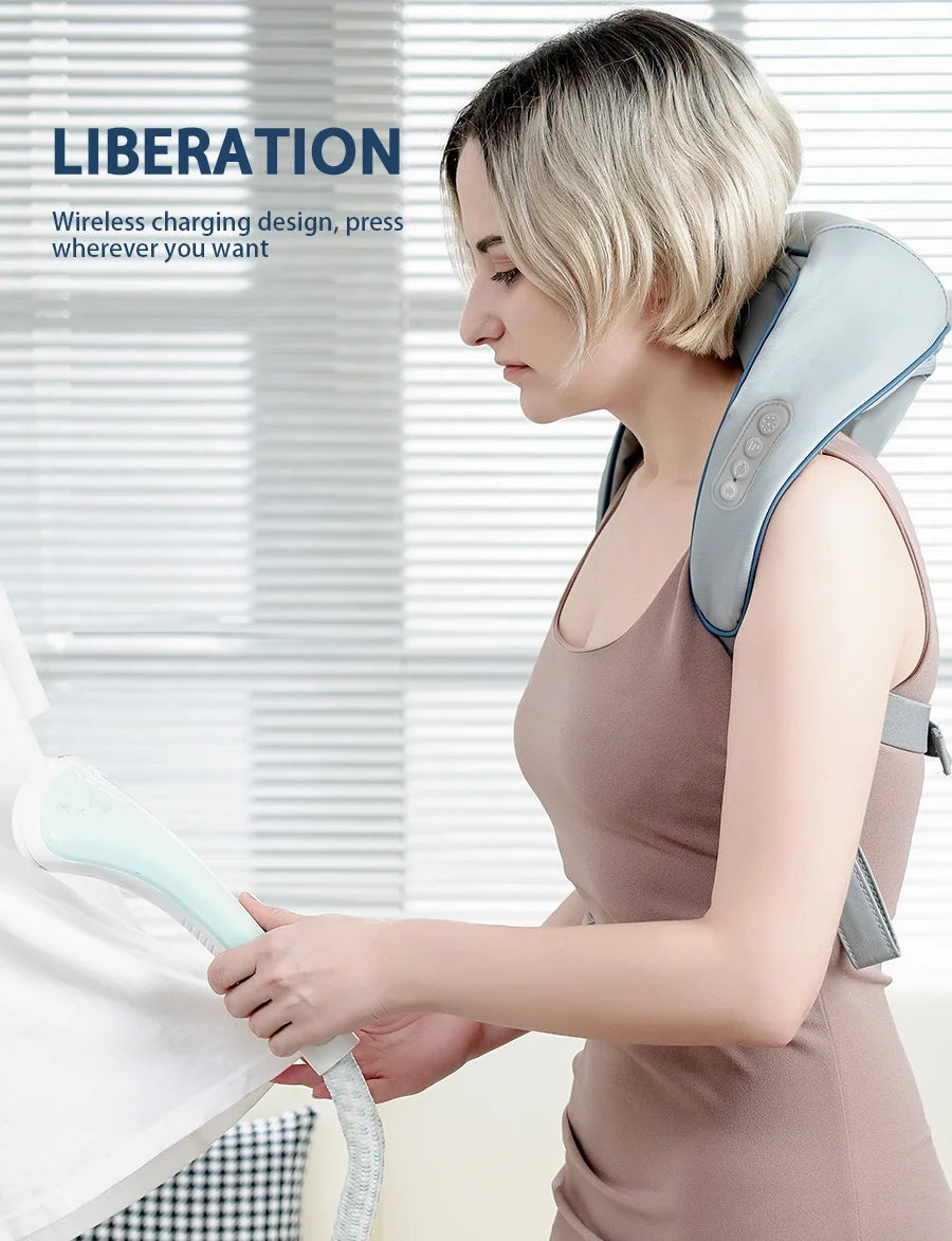 Foreverlily Wireless Shoulder And Back Kneading Massage Shawl Neck masajeador Brushless Motor Neck And Shoulder Massager