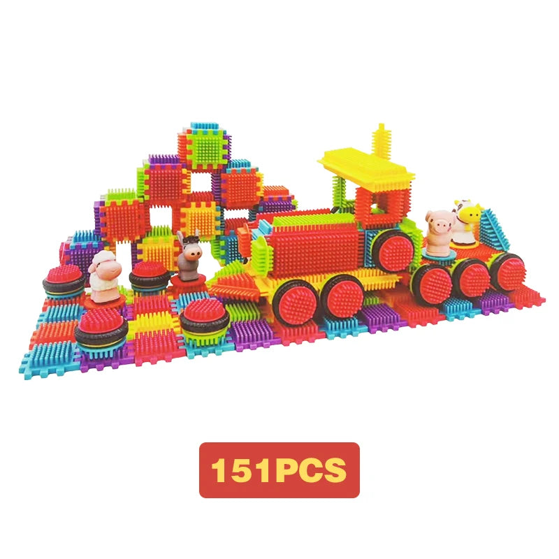 144PCS Building Block Children's Bristle Shape Brick Intellectual Modeling Interactive Parent-Child Assembly Diy Educational Toy