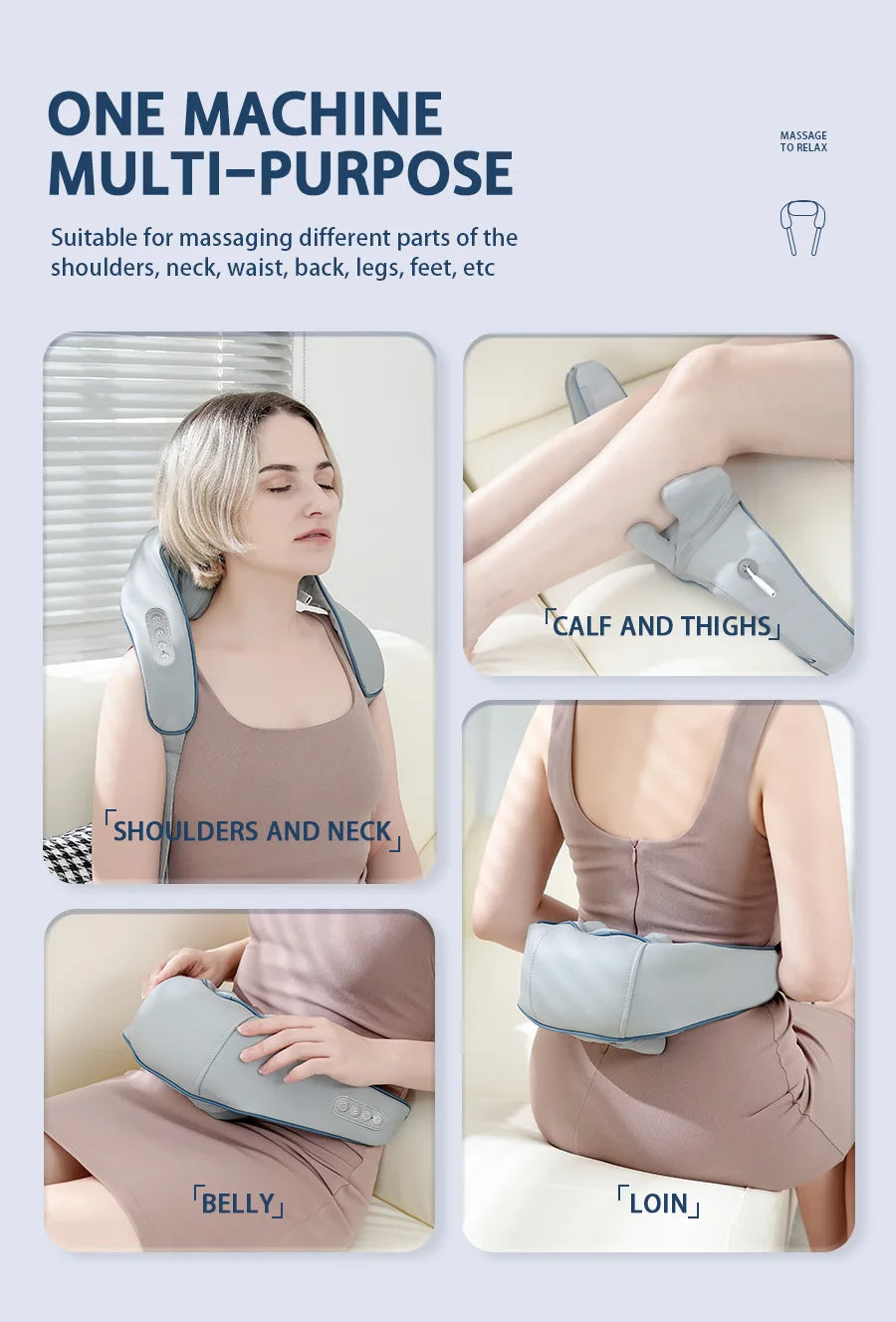 Foreverlily Wireless Shoulder And Back Kneading Massage Shawl Neck masajeador Brushless Motor Neck And Shoulder Massager