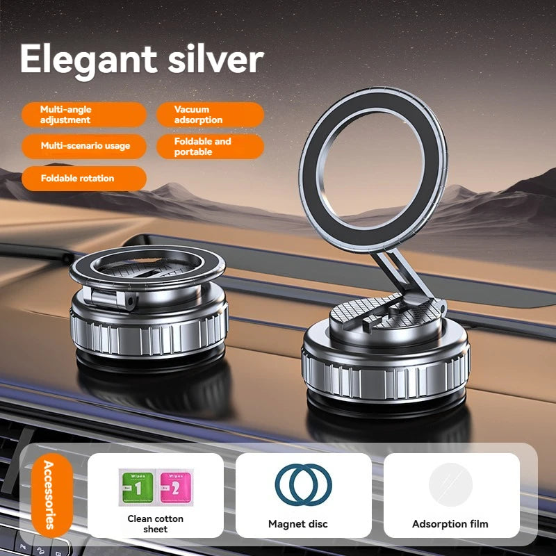 Car Mount Electric Vacuum Magnetic Holder Foldable Strong Suction Stand For Cell Phone For iphone 12 13 14 15 16 Live Streaming