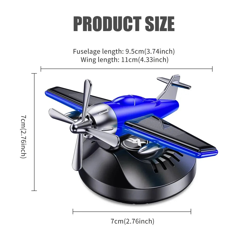 Car Solar Airplane Ornaments 360 Rotary Creative Car Center Console Powered Aircraft Ornaments Car Interior Decor Accessories