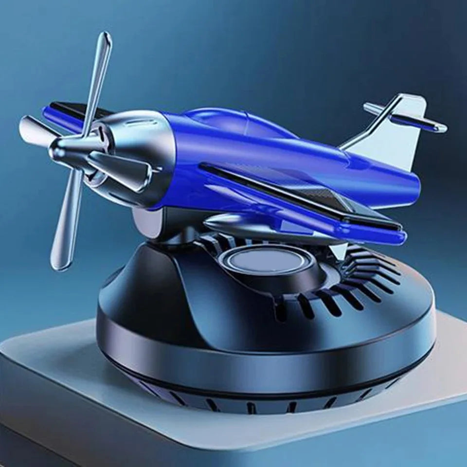 Car Solar Airplane Ornaments 360 Rotary Creative Car Center Console Powered Aircraft Ornaments Car Interior Decor Accessories