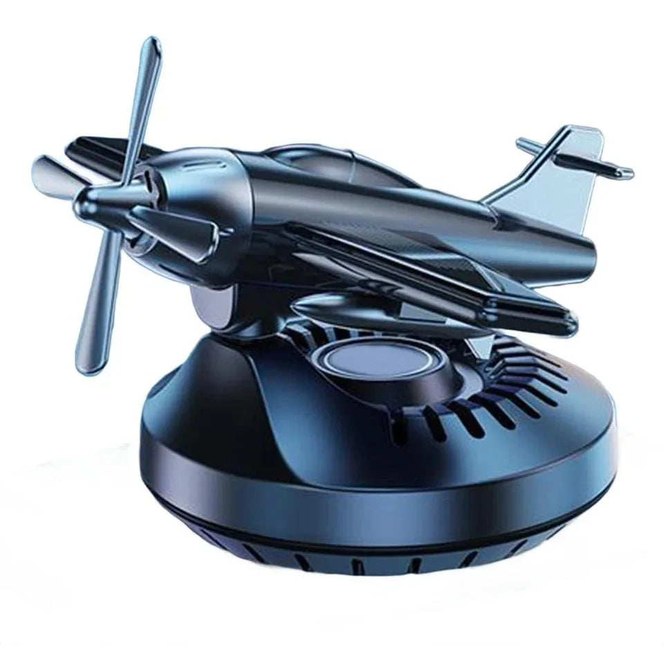 Car Solar Airplane Ornaments 360 Rotary Creative Car Center Console Powered Aircraft Ornaments Car Interior Decor Accessories