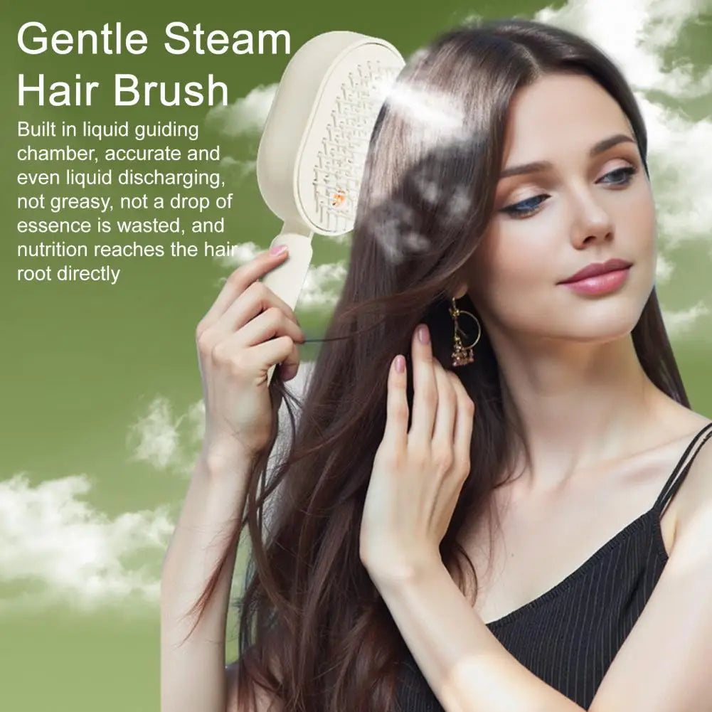 2-in-1 Electric Spray Hair Brush with Water Mist | Anti-Static Steam Massage Comb for Smooth & Frizz-Free Hair