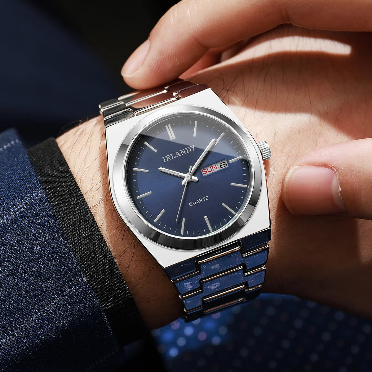 Luxury Men's Business Quartz Watch with Calendar | Elegant Analog Wristwatch for Men (Without Box)