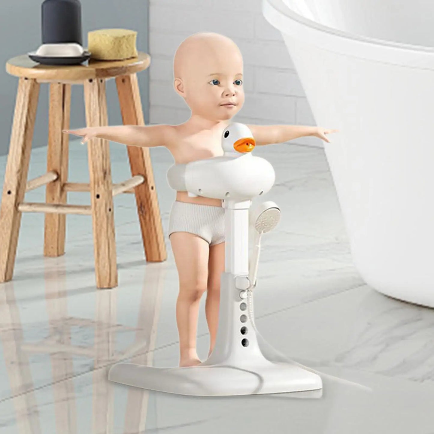 Baby Standing Support Ergonomic Use in Sink or Tub Comfortable Stable Bath Shower Bath Table for Baby 0-6 Months Infant Newborn