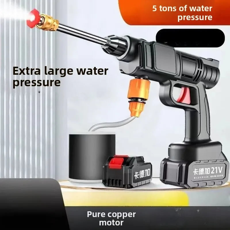 High Pressure Water Gun Wireless Car Washing Machine Lithium Battery Portable Charging Household Water Pump 220V 800W
