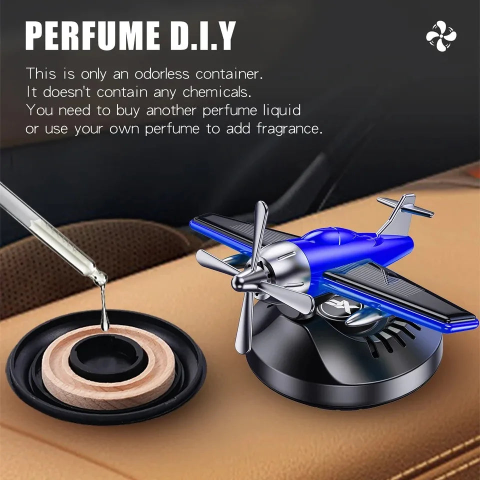 Car Solar Airplane Ornaments 360 Rotary Creative Car Center Console Powered Aircraft Ornaments Car Interior Decor Accessories