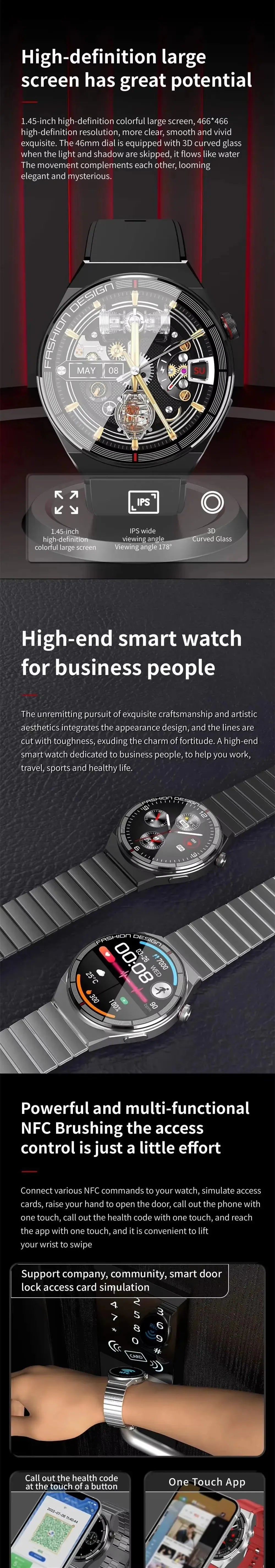 2025 NEW ARRIVAL H4 MAX Smart Watch Business Smart Watch H4 Max Reloj Inteligente 3 Straps for Men Business YMX Best Smart Watch