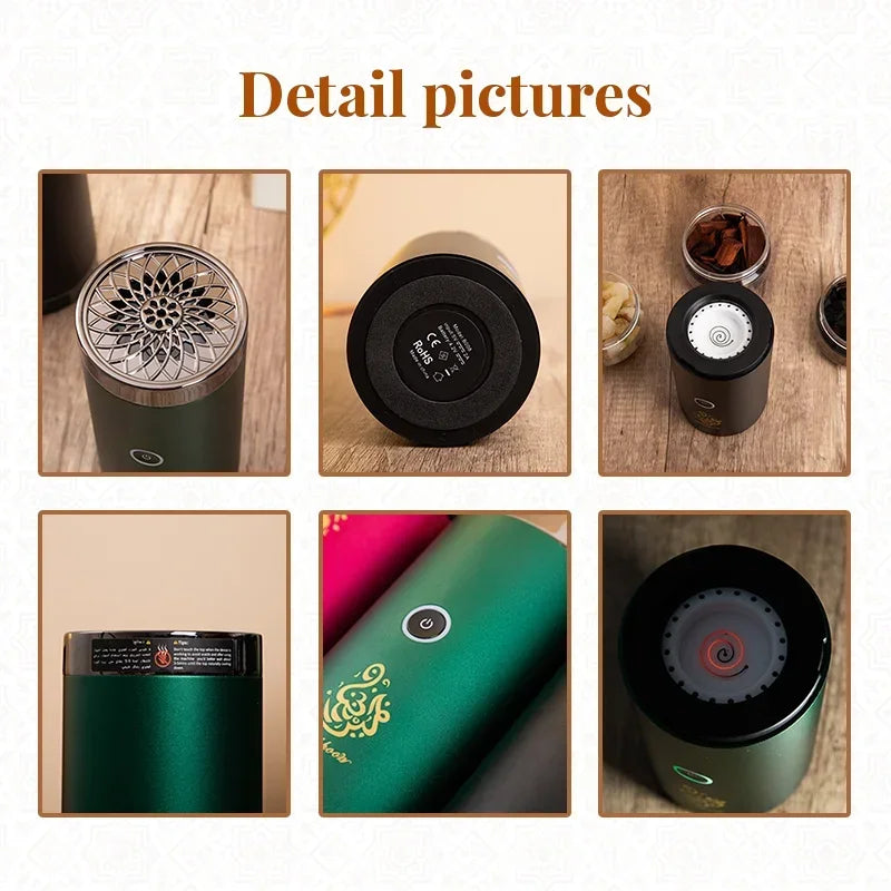 NAMSTE Mini Portable Electric Incense Burner USB Aroma Diffuser Arabian Rechargeable Incense Holder Censer Home Decoration