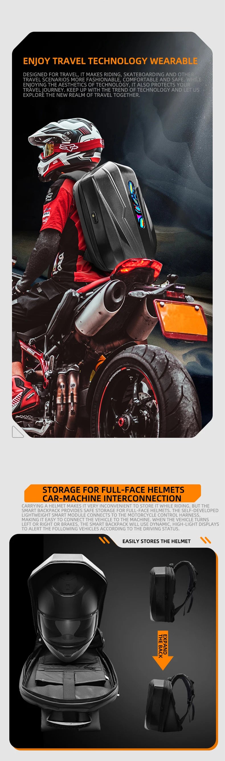 LED Display Backpack APP Control Laptop Backpack Business Travel Men DIY Smart Backpack School Woman Motorbikes Outdoor Backpack