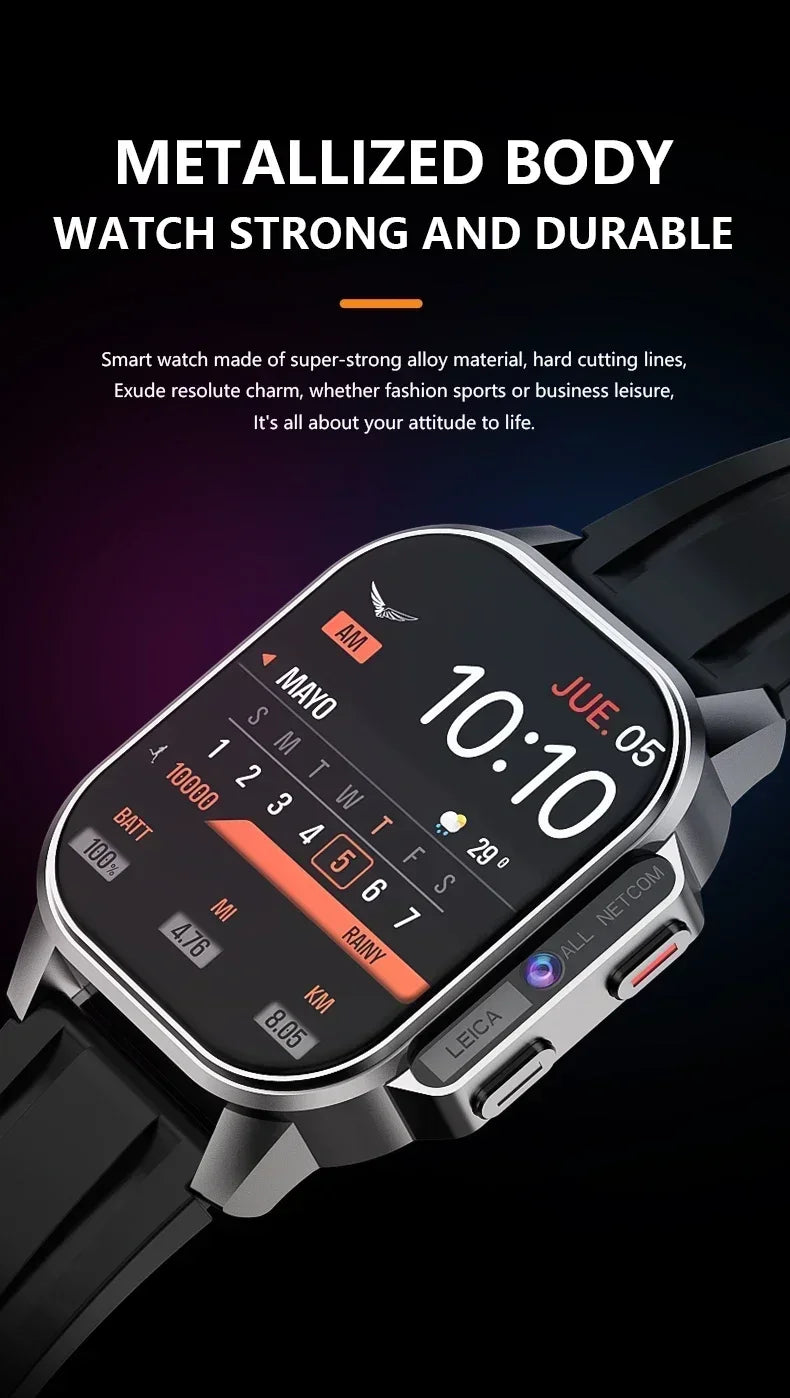 Men's smartwatchB22 4G Full Netcom 800W camera 900mAh battery support SIM card video call Health monitor Waterproof smartwatch