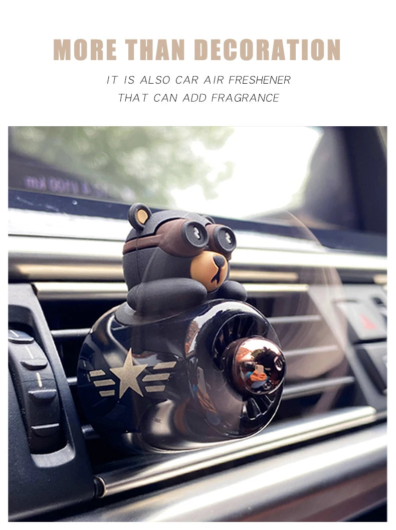 Odorless DIY perfume ornament airplane pilot bear car air freshener decoration accessories aroma vent clip fragrant diffuser men